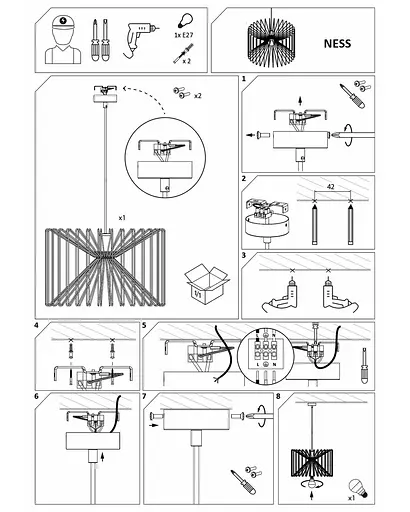 Підвісний світильник Nowodvorski 6768 NESS - фото 3