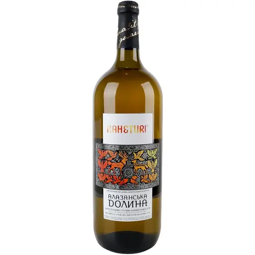Вино столовое Кахетури Алазанская Долина плодовое полусладкое белое 9-12% 1.5 л