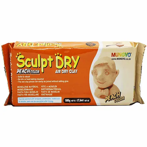 Маса для моделювання персикова самозастигаюча 500г Sculpt Dry Mungyo - фото 1