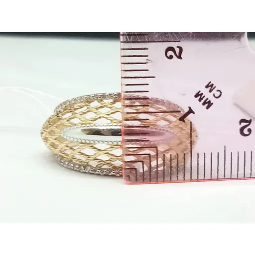 Золоте кільце Tango з фіанітами. 380107 18,5 - фото 5