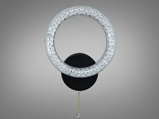 Світлодіодне бра Romin чорне 17 Вт з ланцюжком кругле - фото 3