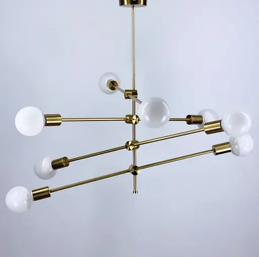 Світильник без плафонів на 8 патронів з цоколем Е27 в корпусі латунь Line.F MD 2011/8 - фото 4