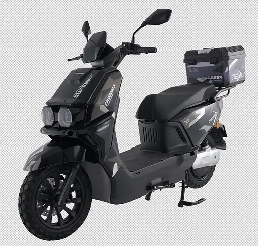 Електроскутер Двомісний Crosser CR17 (2500W, Графенова батарея 72V/35Ah) Чорний - фото 2