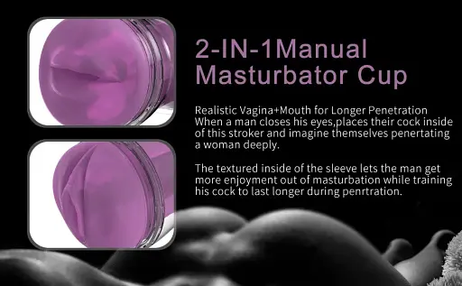 Чоловічий вібратор 2 в 1 Піхва, Рот, Чоловічий мастурбатор - фото 2