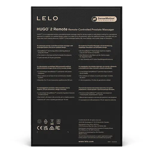 Стимулятор простати LELO Hugo 2 Remote, 10.7 см чорний - фото 4