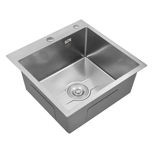 Кухонная мойка Kroner Derby-5050HM Brush + сушка для посуды, смеситель и дозатор (CVS30143) - фото 6