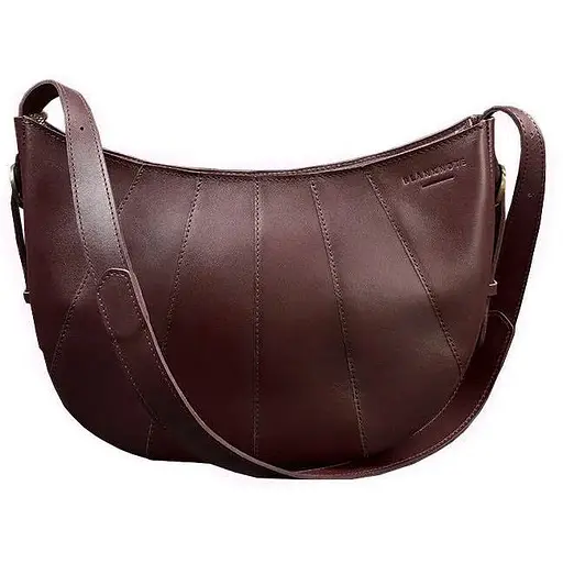 Шкіряна жіноча сумка Круасан Krast бордова - фото 1