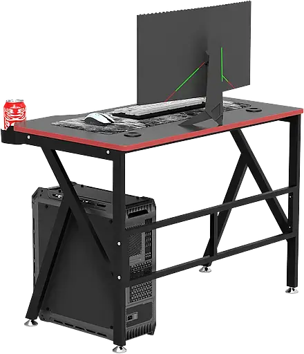 Геймерский компьютерный стол GT Racer T-1218 (120x60x73) Black - фото 5