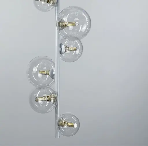 Оригінальна люстра в видовженому білому корпусі з прозорими плафонами Line.F CA 15-10 - фото 4