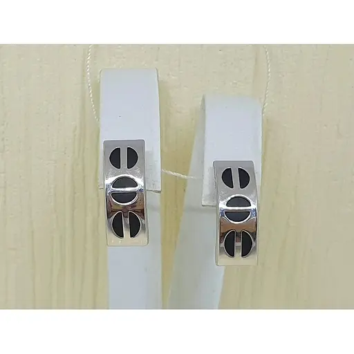 Срібні сережки Tango з каучуком. 930014С - фото 4