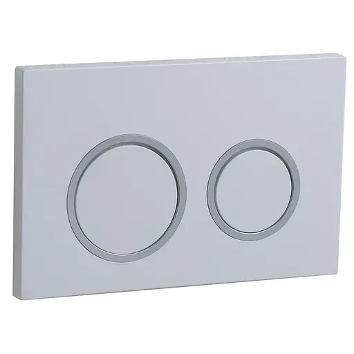 Панель змиву Koer KT-0605-03 220x140x12mm пластикова, кнопка кругла KR5316, Білий - фото 1