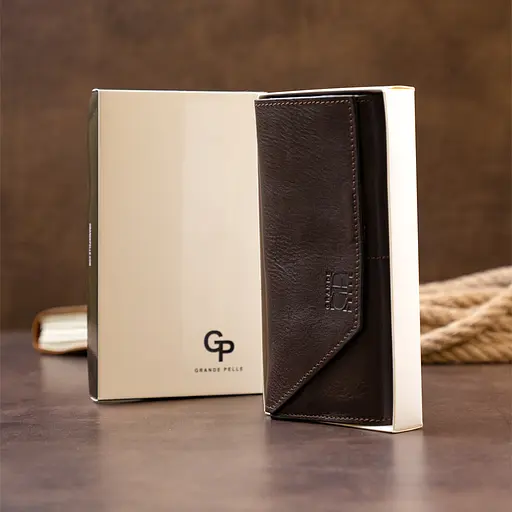 Мужской кожаный кошелек Grande Pelle 20х10х2.5 см acs0015921 - фото 9