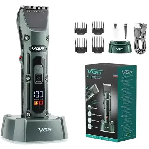 Акумуляторна машинка для стрижки VGR V-696 Professional 4 led display