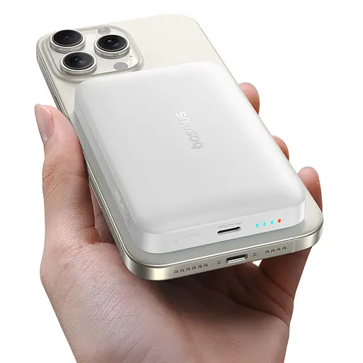 Внешний MagSafe аккумулятор Baseus EnerFill FM11 Ultra-Mini Power Bank 10000mAh 22.5W White - фото 6