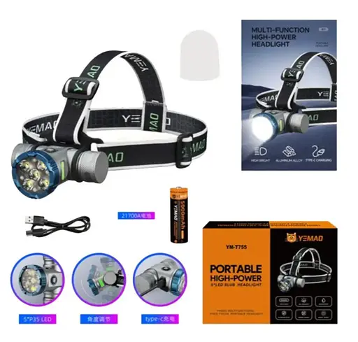 Налобный фонарь YEMAO YM‐T755X мощный с красным светом и сенсором - фото 6