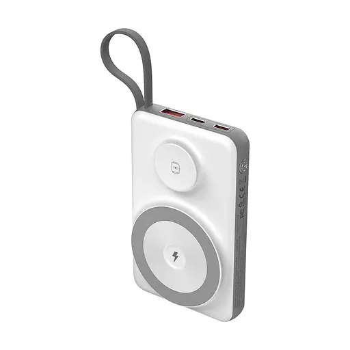 Повербанк 10000mAh Choetech B695 White QC3.0 PD3.0 бездротова зарядка смартфонів та Apple Watch (43-00143) - фото 1