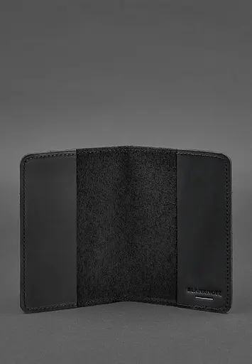 Кожаная обложка для паспорта и военного билета 1.3 черная Crazy Horse - фото 4