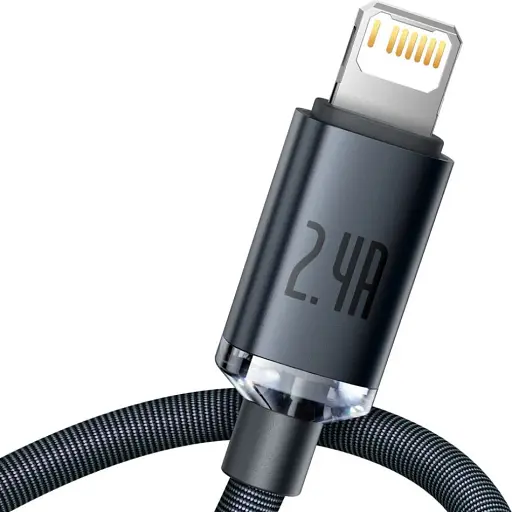 Кабель Baseus Crystal Shine Series USB-A to Lightning 1.2m Black (CAJY000001) [147526] - фото 3
