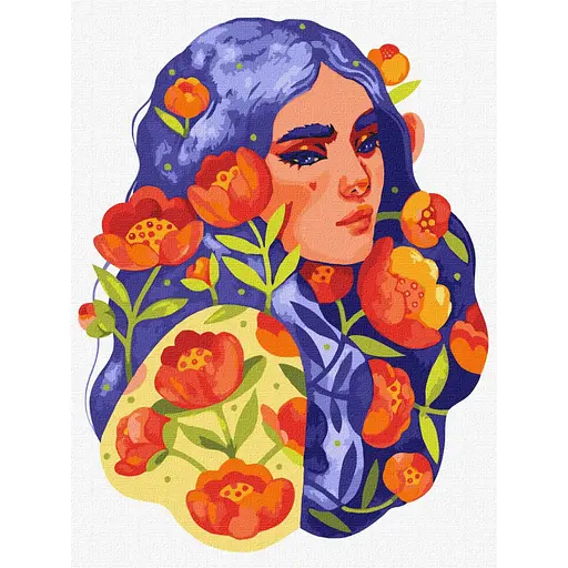 Картина за номерами "Синьоока весна" ©lesya_nedzelska_art Ideyka KHO2661 30х40 см