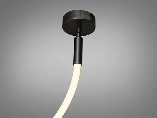 Современная светодиодная люстра шланг, 17W, черный хром. - фото 3