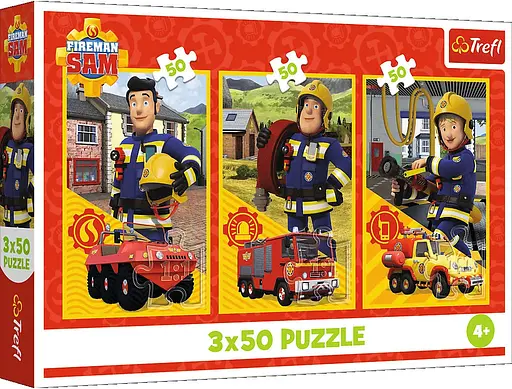 Набір Пазли - (3 x 50 елм.) - "Пожежник Сем"/Trefl - фото 1