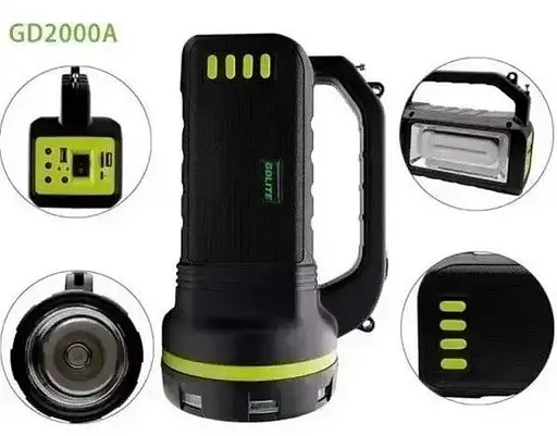 Ліхтар із сонячною батареєю GDLite GD-2000A 10W + Power Bank + 3 лампи + FM + Bluetooth + microUSB (2 режими) - фото 4