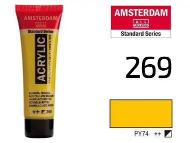 Фарба акрилова Amsterdam 269, AZO Жовтий середній 20 мл - фото 2