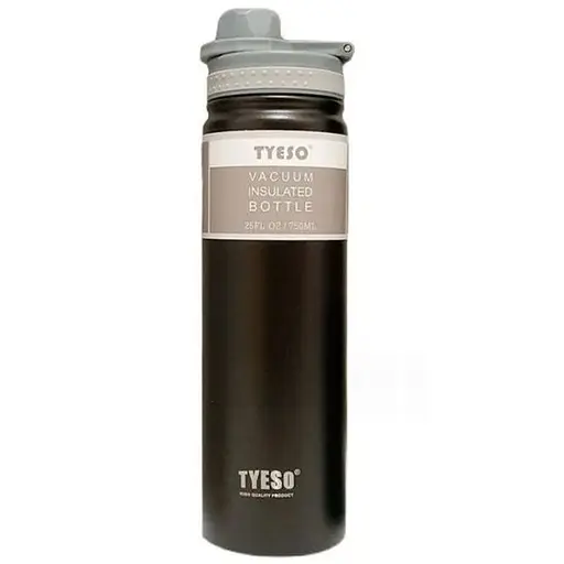 Термобутылка Tyeso 750 мл из нержавеющей стали для кофе воды black