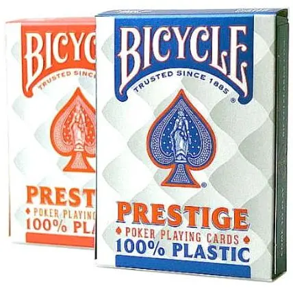 Карти гральні United States Playing Card Company Bicycle Prestige Rider Back 100% Plastic Jumbo Index (red blue) (44100)