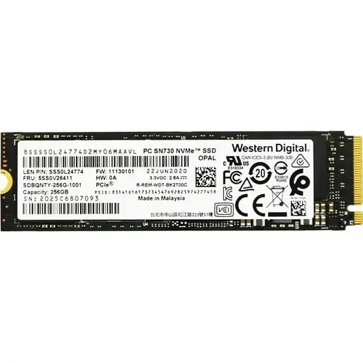 Накопитель SSD WD M.2 2280 256GB (SDBQNTY-256G) Б/У - фото 1