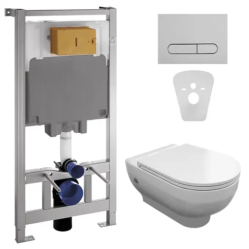 Комплект инсталляция 4 в 1 Volle Master 141515 + унитаз Volle Virgo Rimless 13-23-455 с сидением Soft Close, Белый - фото 1