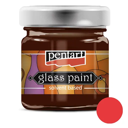 Краска витражная Pentart на основе раствора холодной фиксации Красная 30 мл - фото 1