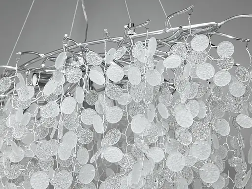 Гармонійна кришталева люстра "Гліцинія" витягнутої форми, 10 ламп, хром - фото 3