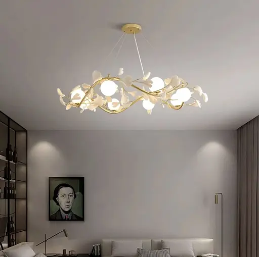 Подвесная люстра во флористических мотивах в корпусе-кольцо Line.F Диаметр 65 см - фото 1