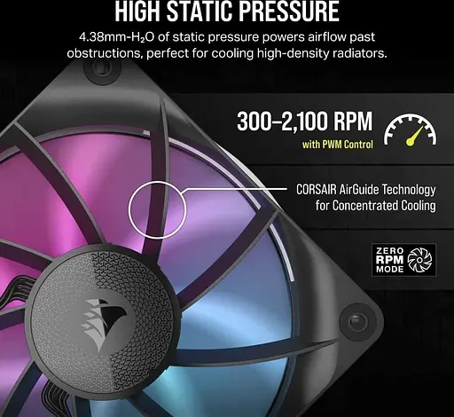 Вентилятор Corsair iCUE Link RX120 RGB PWM (CO-9051017-WW) Б/в - фото 8