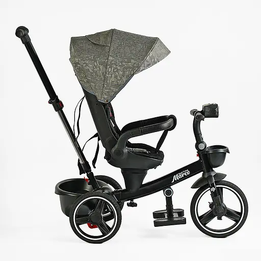 Детский трехколесный велосипед Best Trike Marco 9155/318-82 с поворотным сиденьем складным рулем музыкальной зеленой фарой - фото 4