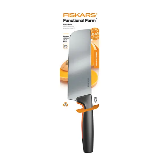 Нож кухонный поварской Fiskars Nakiri Functional Form 15.8 см, нержавеющая сталь, пластик, черный kuh0014590 - фото 5