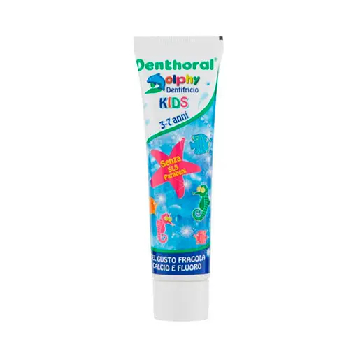 Детская зубная паста Клубника Denthoral Dentifricio Dolphy (3-7 лет) 