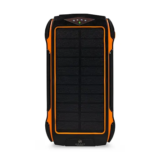 Повербанк з сонячною панеллю 30000mAh Power Bank Kraft KPB-U1830FCSL Orange 18W QC2.0 LED-ліхтар (43-00068)