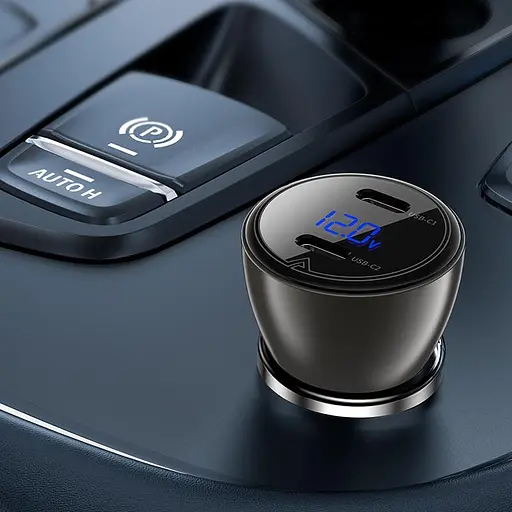 Автомобільний адаптер - зарядний пристрій 2 порти C - Acefast B10 60 W металевий - фото 3