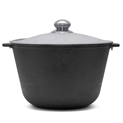 Котел чугунный туристический с алюминиевой крышкой 8 л. - фото 5