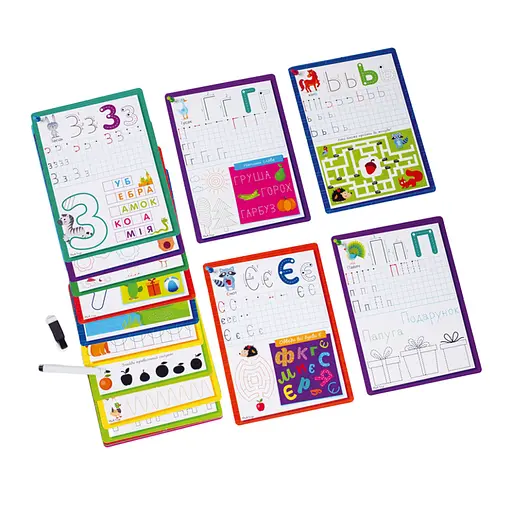 Картки з маркером "Готуємось до школи: Абетка" VT5010-21 Укр - фото 3