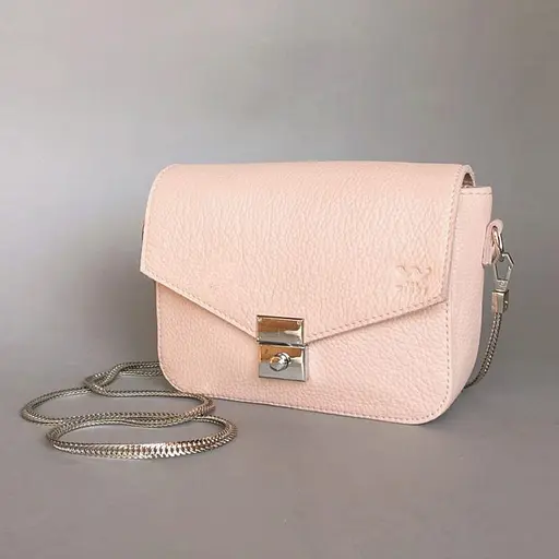 Жіноча шкіряна сумочка Yoko пудрова - фото 3