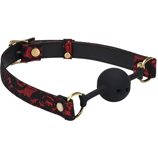 Кляп Liebe Seele Victorian Garden Breathable Silicone Ball Gag 4.3 см чорний з червоним