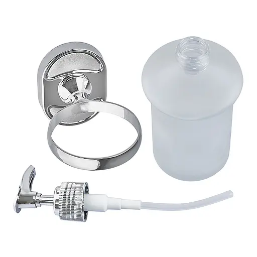 Дозатор для рідкого мила настінний (скло) Zerix AFB-0127 ZX5062, Хром - фото 4