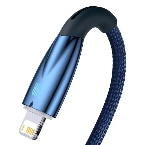 USB кабель Baseus Glimmer Series Fast Charging Data Cable USB to iP 2.4A 2 м синій CADH000303