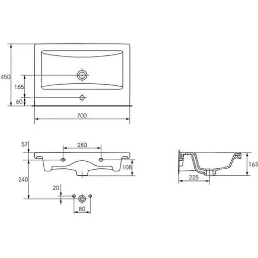 Тумба підлогова ПіК Альба Т1 з раковиною Cersanit Como 70 см Білий 30412 - фото 8