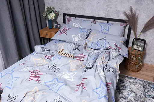 Комплект постільної білизни Moon&Star Бязь Gold Люкс Light Stars полуторний 143х210 наволочки 4х50х70 - фото 5