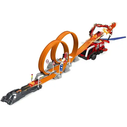 Трек 660 A-98 для трюків, машинка металопластикова, фігурка героя, наліпки, запускач, перешкоди, в коробці