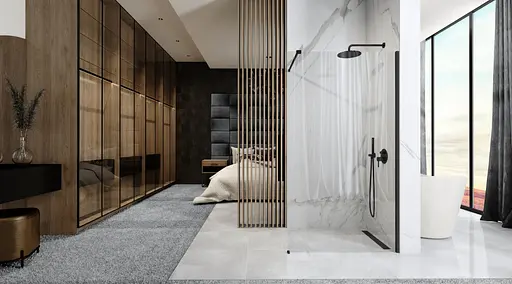 Душова стінка Rea Aero 80 black mat REA-K7580 - фото 3